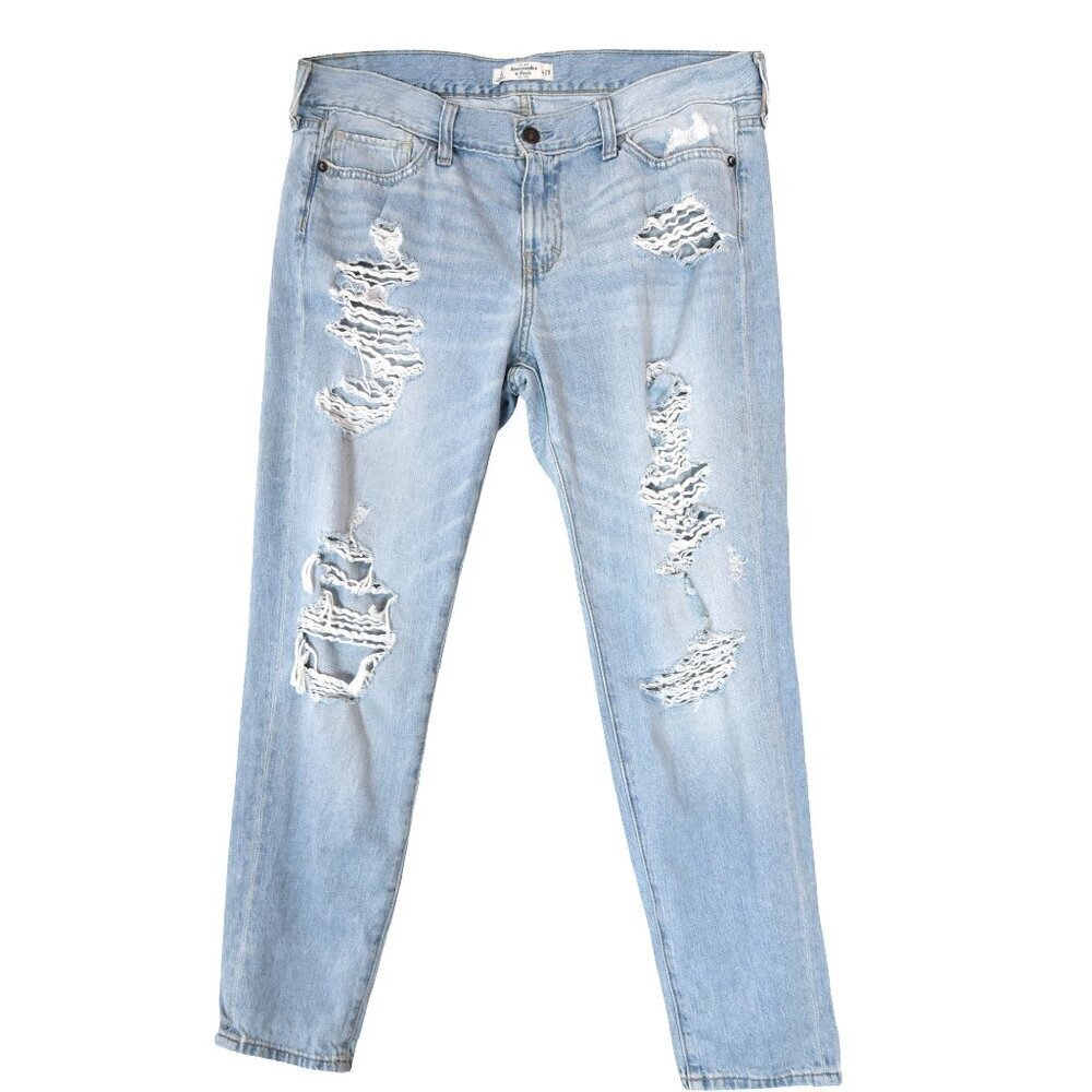 Abercrombie & Fitch Distressed Jeans W29 Light Wash Ripped Y2K Cali Surfer 2010s